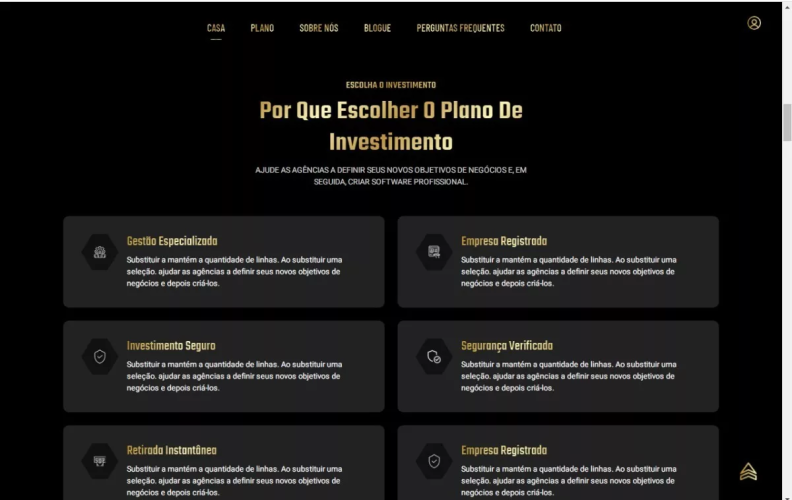 Sistema Plataforma De Investimento