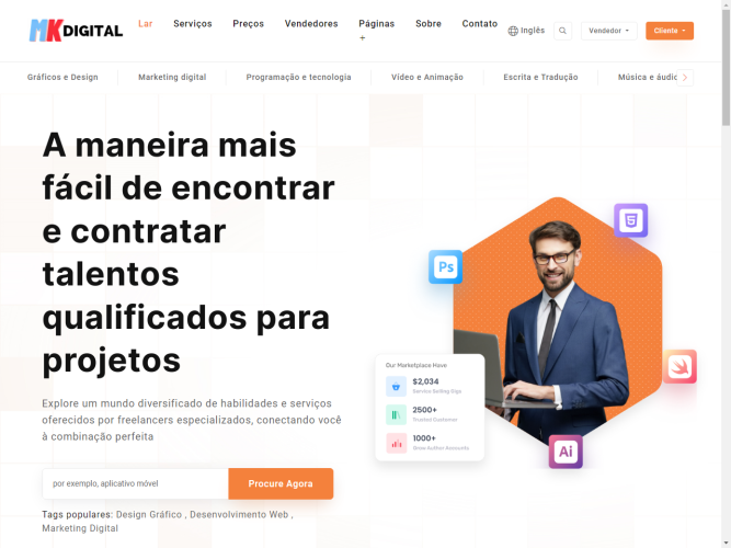 Sistema freelancer e venda de serviços