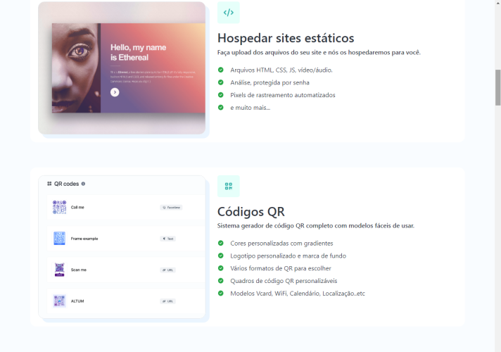 Bio Links, encurtador de URL, códigos QR e ferramentas da Web (SAAS)