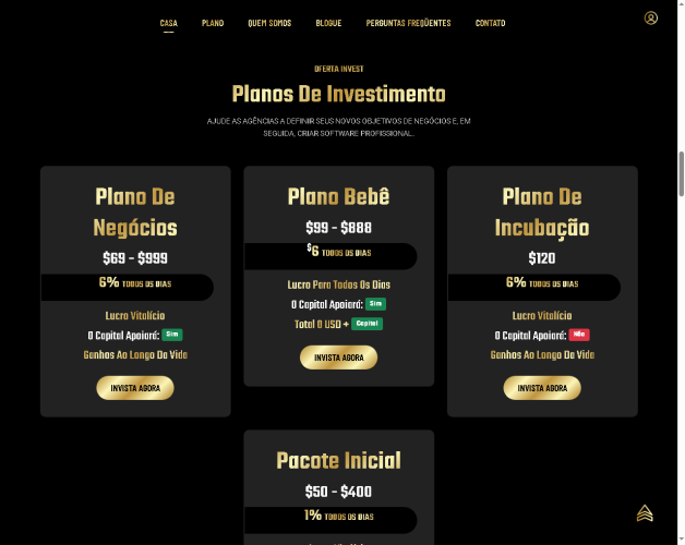 Sistema Plataforma De Investimento