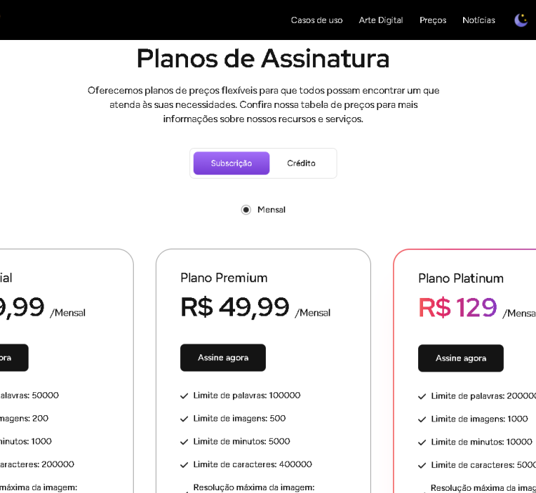 Sistema Para Gerador De Conteúdo E Imagem De Ia Saas