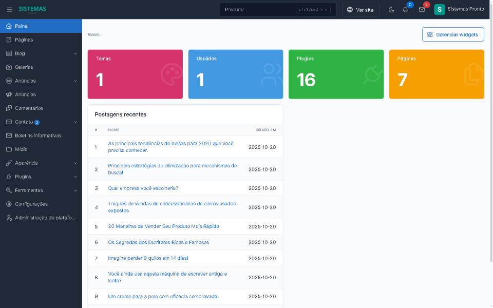 Script de Blog Laravel Limpo