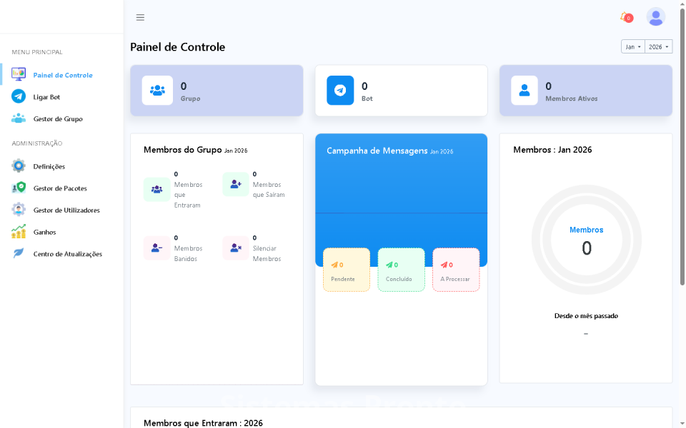 Sistema de Gerenciamento de Grupos Telegram SaaS