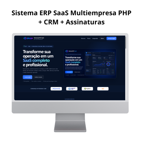 Sistema ERP SaaS Multiempresa PHP com CRM e Assinaturas