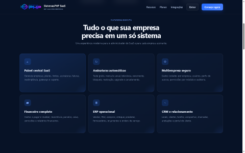 Sistema ERP SaaS Multiempresa PHP com CRM e Assinaturas 3