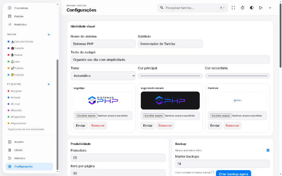 Sistema Gerenciador de Tarefas Completo com Código-Fonte