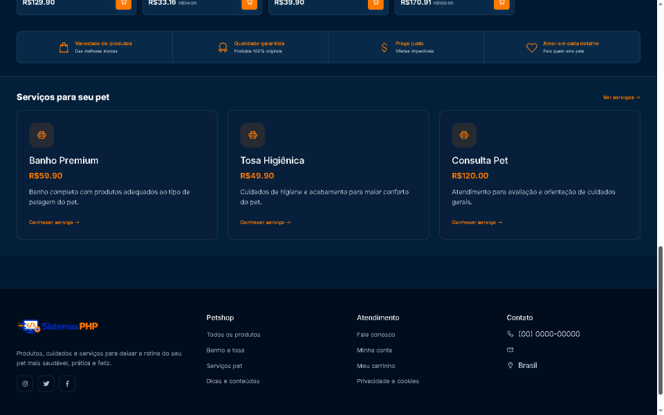 Sistema PetShop PHP Completo e Responsivo