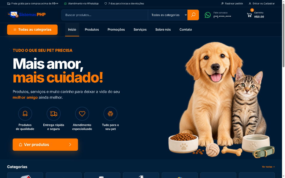 Sistema PetShop PHP Completo e Responsivo