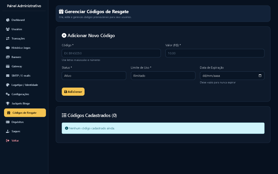 Script de Bingo Online em PHP + Código-Fonte Completo