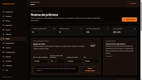 SISTEMA  DE INVESTIMENTOS COM RASPADINHA E ROLETA 9